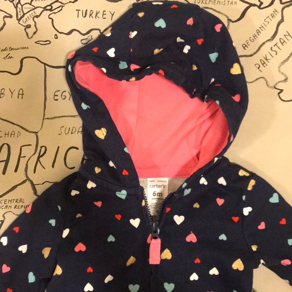 6M Carter’s Baby Girl Heart’s Jumpsuit - Picture 2 of 3